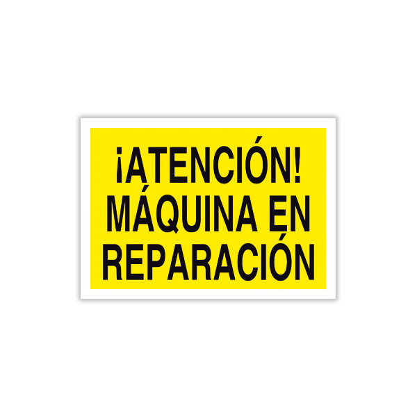 Atención Máquina en Reparación Solo texto Ebersign