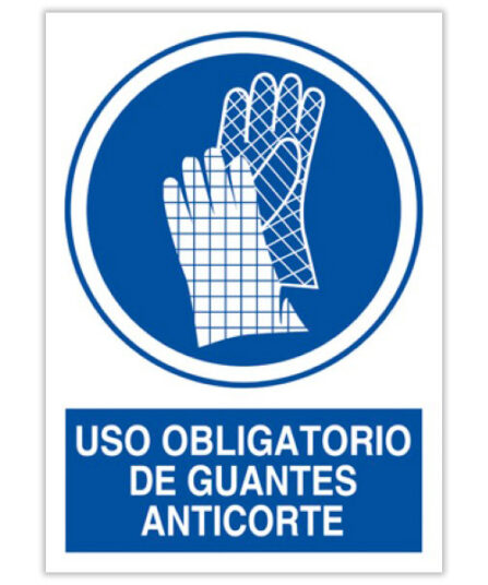 obligatorio guantes anticorte