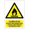 Caldera de Gas, Prohibido Fumar, Encender Fuego, Acercar Llamas o Aparatos que Produzcan Chispas
