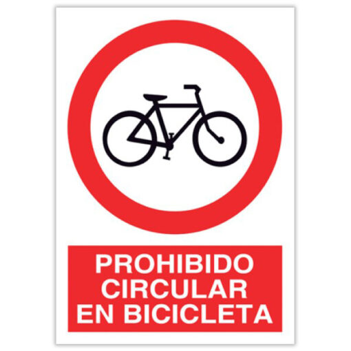 prohibido circular en bicicleta