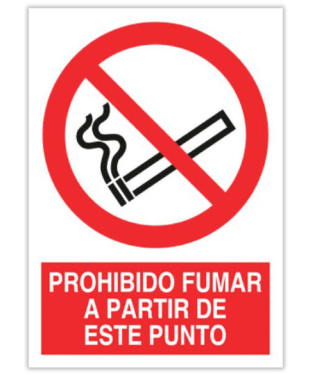 prohibido fumar a partir de este punto