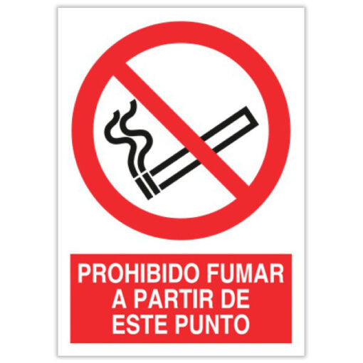 prohibido fumar a partir de este punto
