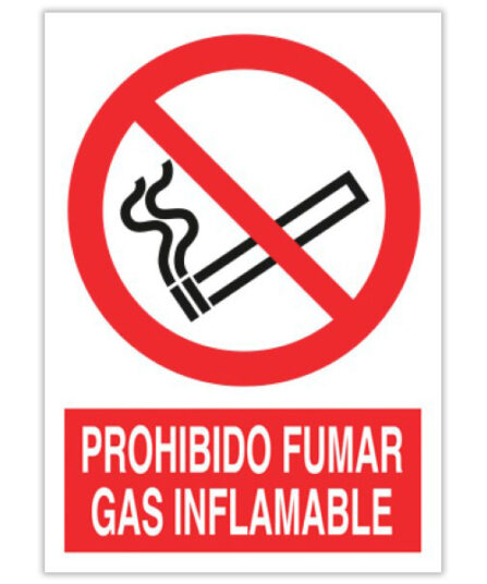 prohibido fumar gas inflamable