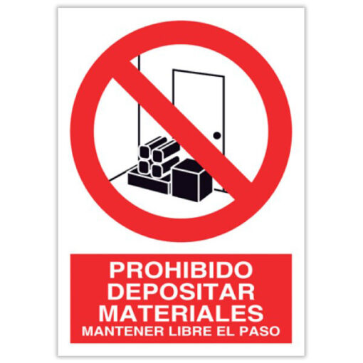 prohibido depositar materiales mantener libre el paso