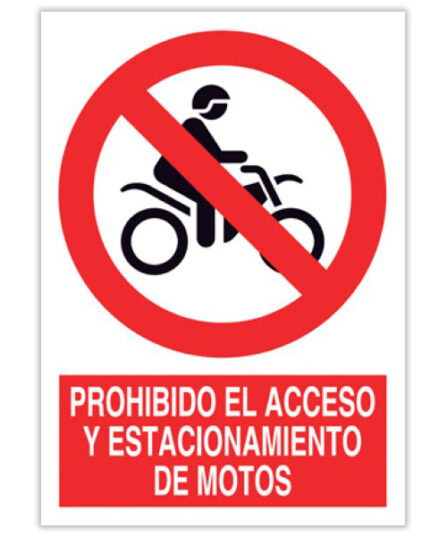 prohibido el acceso y estacionamiento de motos