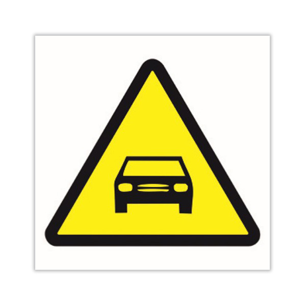 Prohibido el paso de vehículos señal en vinilo adhesivo