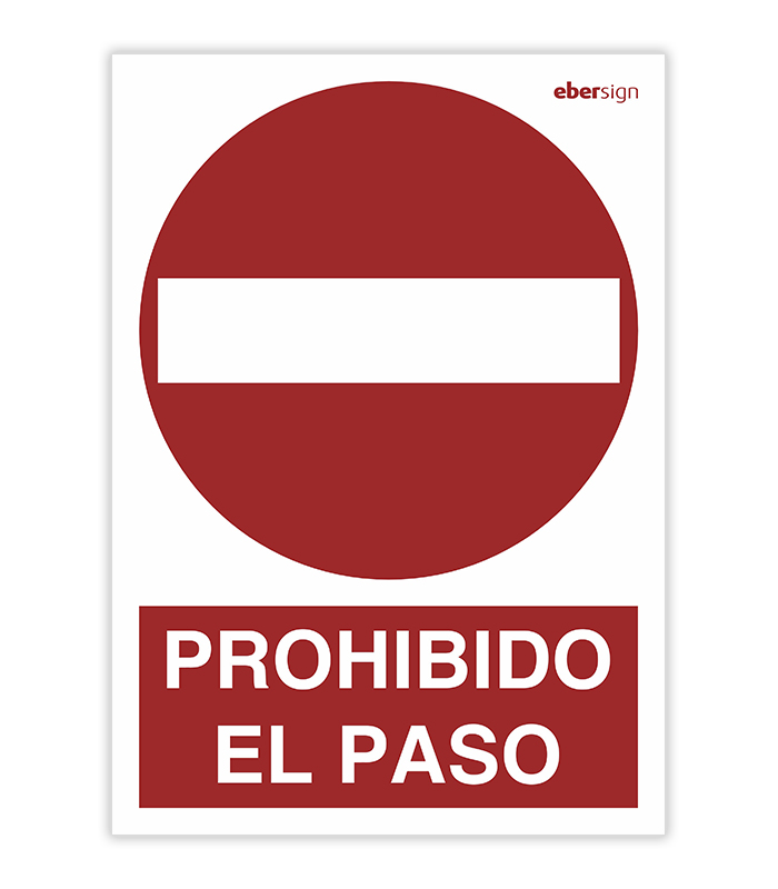 Cartel Señalizacion Prohibido El Paso De Personas 40x45 Cm