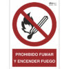 prohibido fumar y encender fuego