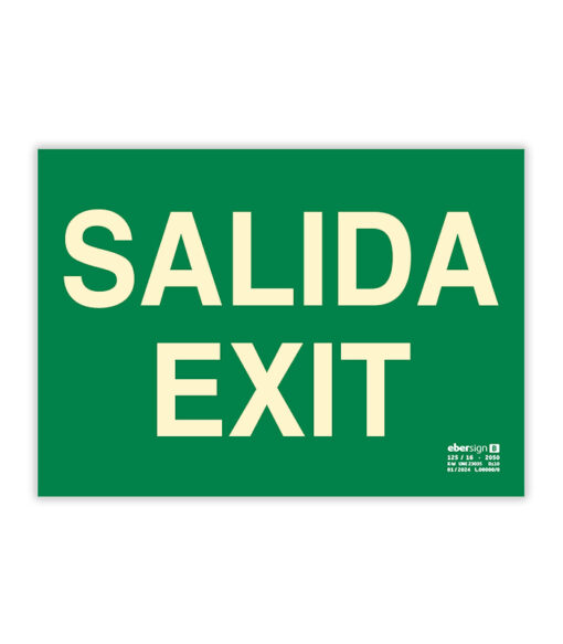 señal de evacuación salida exit