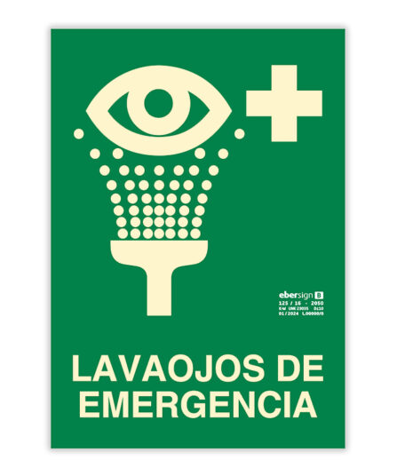 señal de evacuación lavaojos de emergencia