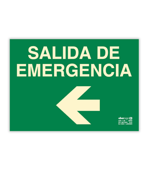 señal de evacuación salida de emergencia flecha izquierda