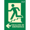 señal de evacuación escalera de emergencia izquierda