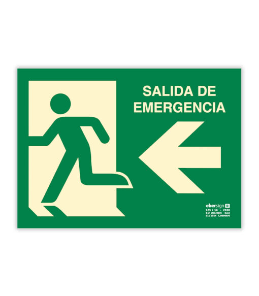 señal de evacuación salida de emergencia Clase B
