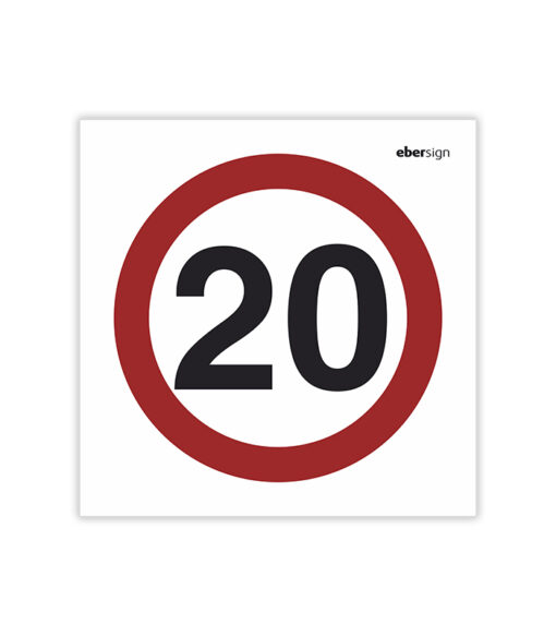 señal de obra prohibido circular más de 20 km