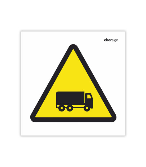 señal de obras peligro de camiones