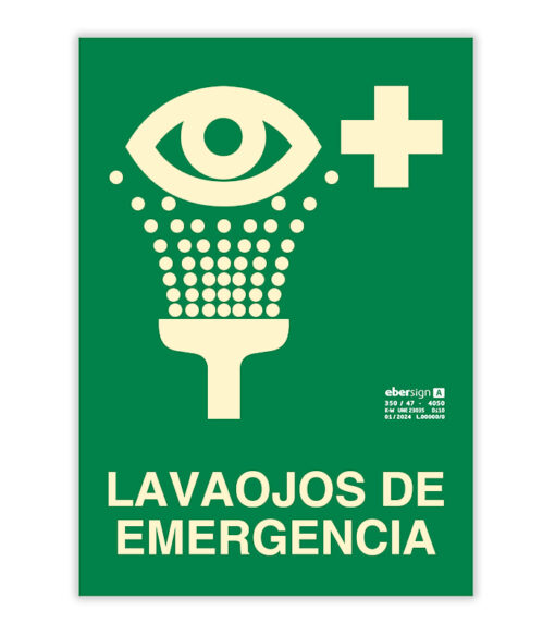 señal de evacuación lavaojos de emergencia