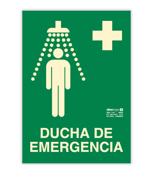 señal de evacuación ducha de emergencia