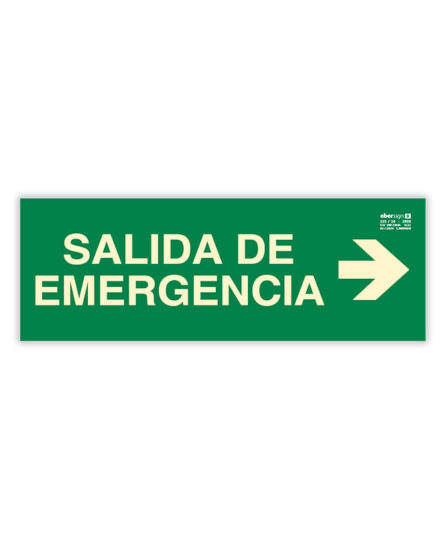 señal de evacuación salida de emergencia flecha derecha